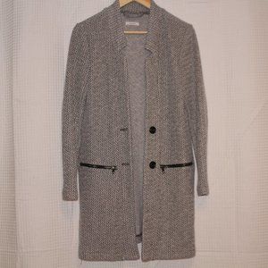 Black and White Cardigan Coat